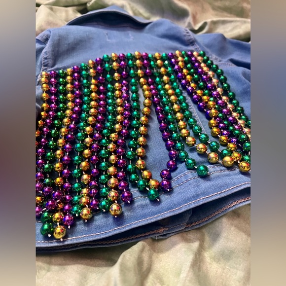 Denim Children's Place Fringe Mardi Gras Jacket - Picture 5 of 7